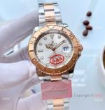 New Copy Rolex Yachtmaster Men Watch Two Tone Rose Gold Silver Dial